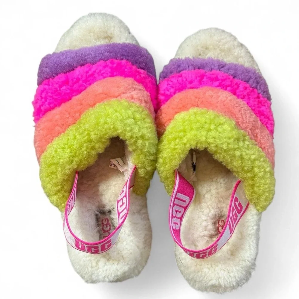 UGG Colorful Cozy Slippers – Women’s Size 10, Bright & Barely Worn - Picture 3 of 8